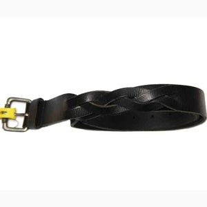 J Fold Leather Belt Black Men's Size 32